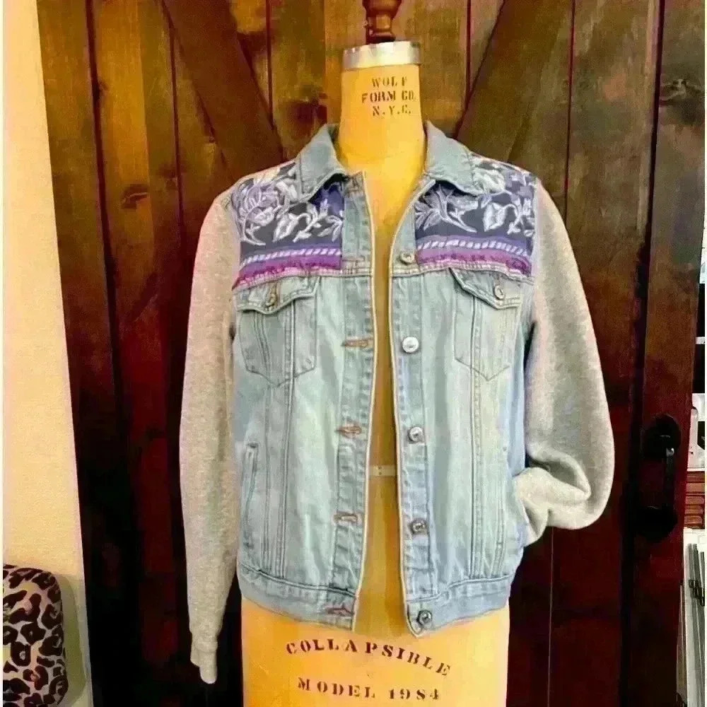 Custom Repurposed Forever 21 Jean Jacket, Size S